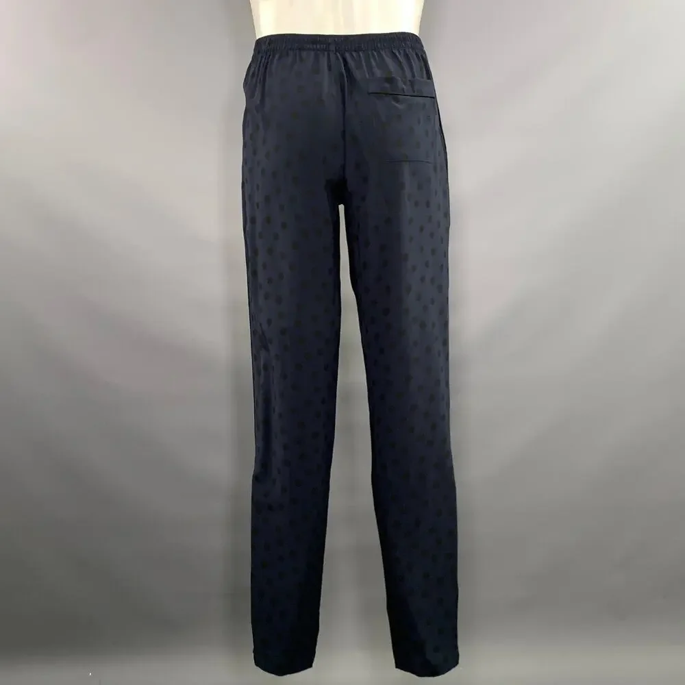 DOLCE & GABBANA Size S Navy Polka Dot Silk Pajama Set